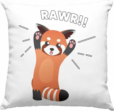Produktbild von Trendation - Roter Panda Deko-Kissen mit Füllung 40x40 Rawr Kinder Geschenkidee für Jungs Mädchen Lustige Grafik (Blau)
