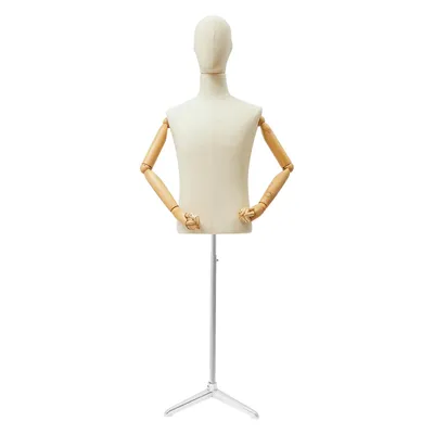 Obrázek produktu pro Šicí figurína, krejčovská figurína, figurína do výlohy, mužská figurína, figurína na oblékání, kovový stojan, figurína na oblečení, figurína s nastavitelnou polohou