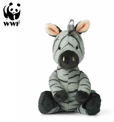 Obrázok produktu pre Klub mláďat WWF - Zebra Ziko (sivá, 22 cm) s rolničkou, mäkká hračka pre batoľatá