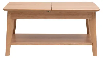 Produktbild von Miliboo - Rechteckiger ausziehbarer Couchtisch aus hellem Holz L90-120 cm VILI