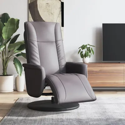 Obrázek produktu pro Relaxační křeslo s podnožkou Šedá Imitace kůže 356507