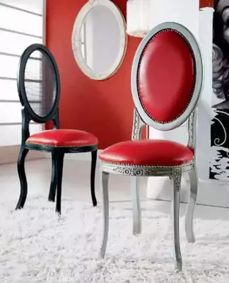Produktbild von Rot Stuhl Klassischer Luxus Sitzmöbel Designer Esszimmerstuhl Lehnstuhl