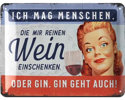 Produktbild von LANOLU Blechschilder retro Bar Deko, Bar Schild GIN, lustiges Blechschild Küche mit Spruch, Cocktail Schild Metallschilder vintage 15x20cm
