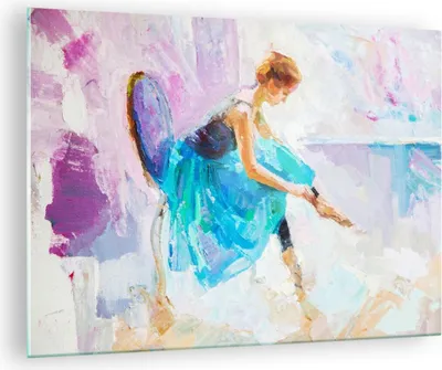 Produktbild von Bilder auf glas - Balletttänzer tanzen - 70x50cm - Glasbilder - Wandbilder - Kunstdruck - zum Aufhängen bereit - Wanddekoration aus Glas - Glas Bilder - Wandbild auf Glas - Einteilig - GAA70x50-3766