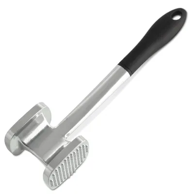 Fleischklopfer 28 cm, doppelseitig, Aluminium, schwarz/silber