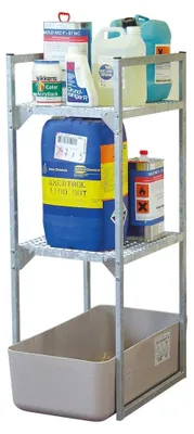 Produktbild von Fassregal Cemo 120 Variante 2 mit Gitterrostauflagen und GFK-Auffangwanne 131x45x82 cm Tragkraft 160 kg
