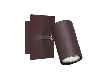 Image de Applique murale Marley avec un spot orientable & un socle GU10,couleur rouille en métal