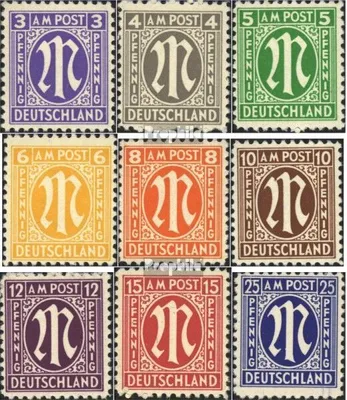 Produktbild von Briefmarken Bizone (Alliierte Besetzung) 1945 Mi 1-9 (kompl.Ausg.) gestempelt AM-Post