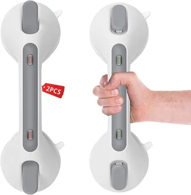 Productafbeelding van PromoHome® 2 stuks 12 inch handgrepen voor senioren, douchegreep zonder boren, handgrepen voor de badkamer, handgreep met zuignap