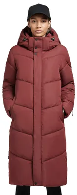 Productafbeelding van Khujo damesmantel, gewatteerde jas, model Torino, lang, gewatteerde jack, warm, sportief, met capuchon