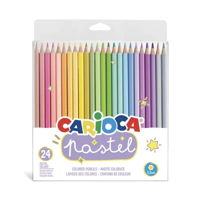 Produktbild von CARIOCA Pastel Buntstifte-Set, sechseckige Pastel-Buntstifte, Holzstifte mit Spi