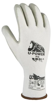 Produktbild von U-Power Fit Sicherheits-Arbeitshandschuhe Nylon-Nitril Weiß 7/S