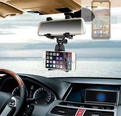 Produktbild von K-S-Trade Smartphone Halterung kompatibel mit Cubot KingKong 5 Rückspiegel Halterung schwarz Auto Halterung KFZ Halter