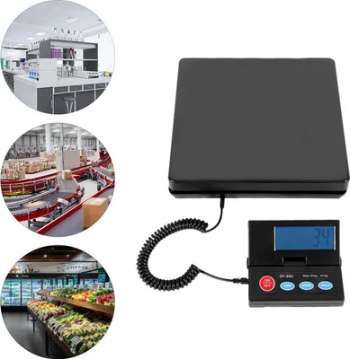 Obrázok produktu pre Váha na balíky a kuchynská váha – digitálna váha – nosnosť do 50 kg – LCD displej – funkcia počítania – vysoká presnosť – batéria nie je súčasťou balenia – čierna