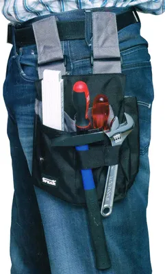 Zdjęcie produktu dla Torba robocza, torba na narzędzia, torba na pasek, wymiary: 19 x 23 x 6 cm, kolor czarny