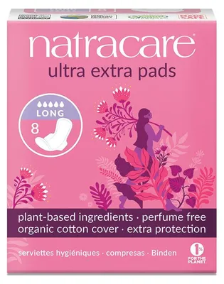 Productafbeelding van Natracare Maandverband Ultra Extra Pads Long (8 stuks)