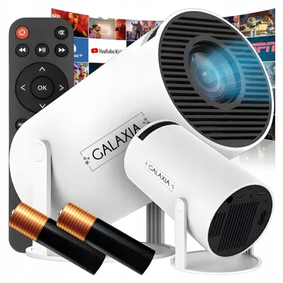 Obrázok produktu pre GALAXIA HY300 Mini projektor, rozlíšenie 720p, 250 ANSI lúmenov, operačný systém Android 11, Wi-Fi 5 GHz, Bluetooth 5.0, uhol pohľadu 180°