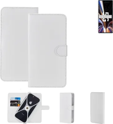 Produktbild von K-S-Trade Handy Hülle Schutz Hülle kompatibel mit ZTE Axon 40 Pro Cover Case Bookstyle Bumper weiß 1x