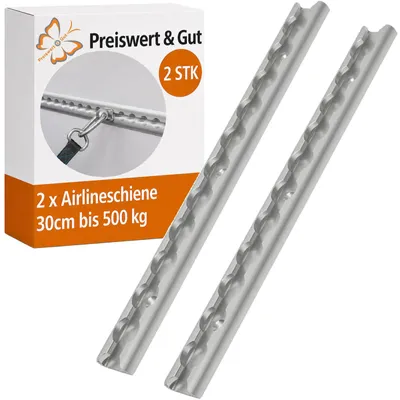 Produktbild von 2x Airlineschiene 30cm – Verzurrschiene für Anhänger bis 500 kg Befestigungsschiene für Ladungssicherung Zubehör Schiene