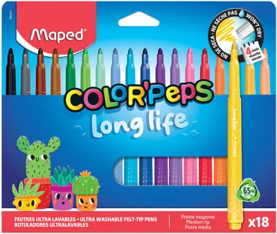 Image de Maped Crayons de couleur COLOR'PEPS Long Life, boîte de 18