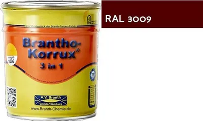 Produktbild von 5l Brantho Korrux 3in1 Rostschutzfarbe RAL 3009 rotbraun seidenglänzend