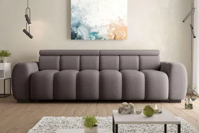 Produktbild von 99rooms Alessio Bigsofa Boucle-Stoff ABRIAMO Braun mit Sitztiefenverstellung