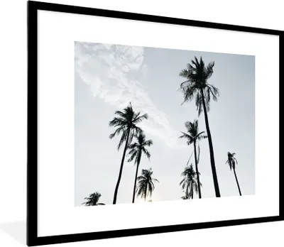 Produktbild von MuchoWow® Gerahmtes Poster Palmen - Sommer - Tropisch 80x60 cm - Poster mit Schwarzem Bilderrahmen Wandposter Rahmen Foto Bilder - Schlafzimmer-Dekorationen - Fotoposter