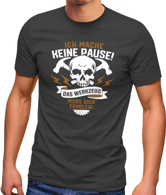 Produktbild von Herren T-Shirt Handwerker Heimwerker Spruch lustig Totenkopf Skull Werkzeug Fun-Shirt Moonworks® anthrazit S