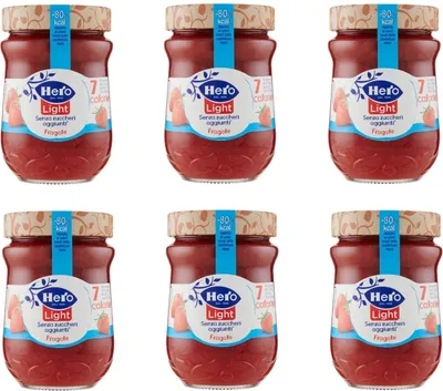Produktbild von 6x Hero Light Fragole Konfitüre Leichte Brotaufstriche Erdbeeren Italien 280 g