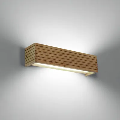 Holz-Wandleuchte 18W LED 6500K kaltweiß 34,5 cm