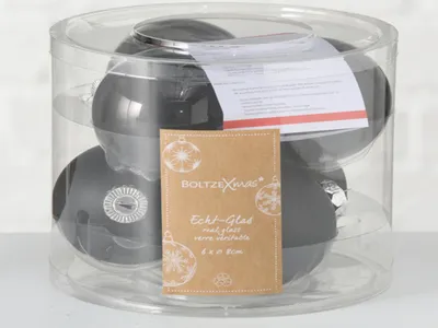 Produktbild von Boltze 1008222, Weihnachtsbaumschmuck, Glas, Schwarz, 8 cm, 90 mm, 380 mm