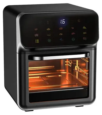 Zdjęcie produktu dla Fritownica bezolejowa - 10 litrów - 1350 W - Panel dotykowy i okienko umożliwiające podgląd - Czarna