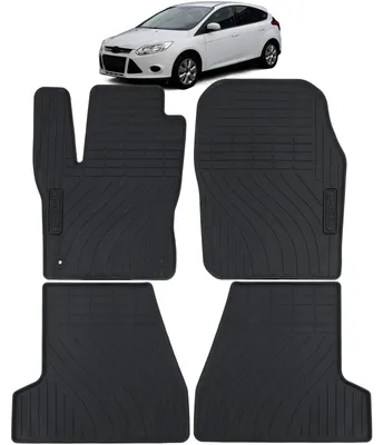 Productafbeelding van Voetmatten voor en achter voor Ford Focus 3, modeljaren 2010-2018, van premium kwaliteit rubber