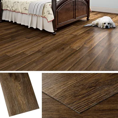 Zdjęcie produktu dla Samoprzylepne panele podłogowe winylowe, 18 sztuk, 90x15 cm, kolor brązowy