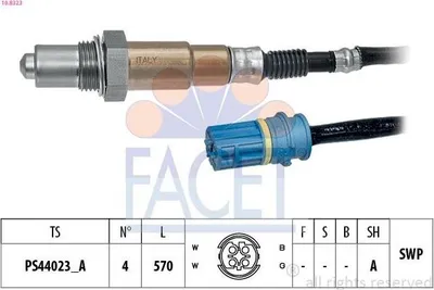 Produktbild von FACET Lambdasonde für BMW 5 Touring (F11) Beheizt Planarsonde 570mm 10.8323