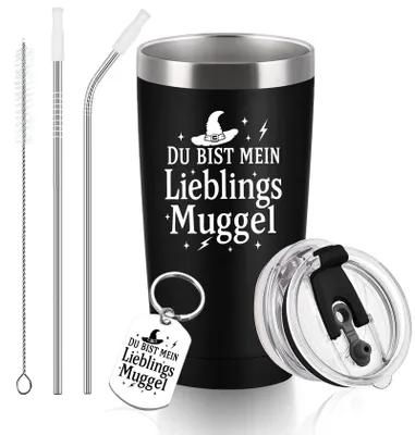 Immagine prodotto di Tazza da caffè con coperchio e cannuccia - 600 ml