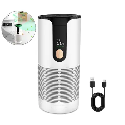 Produktbild von 3-stufiger Auto-Luftreiniger,1200 mAh,leiser tragbarer Luftreiniger für Auto,Schule,Zuhause und Büro, Filter entfernt Staub,Pollen,Rauch und Tierhaare