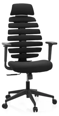 Zdjęcie produktu dla hjh OFFICE Profesjonalne krzesło biurowe ERGO LINE ECO Ergonomiczne krzesło biurowe z podłokietnikami z tkaniny czarne Krzesło obrotowe do biura, domu