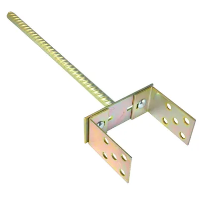 Produktbild von Pfostenträger 0-160 mm Breitverstellbar Verzinkt Stange 395 x 20 mm U-Pfostenträger mit Betonanker Bodenhülse zum Einbetonieren