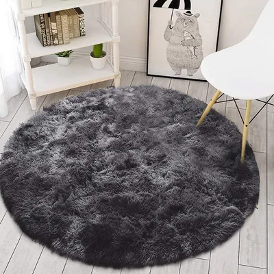 Produktbild von Omgoods - Runder, flauschiger Teppich, 160 cm - Weich und rutschfest, geeignet für Kinderzimmer und Wohnzimmer