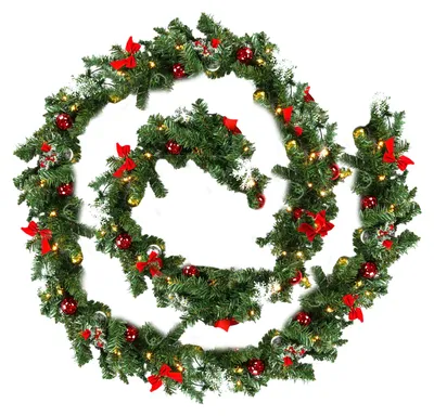 Image de Guirlande lumineuse LED Peviasot, 5 mètres, avec 100 LED blanc chaud et décorations pour sapin