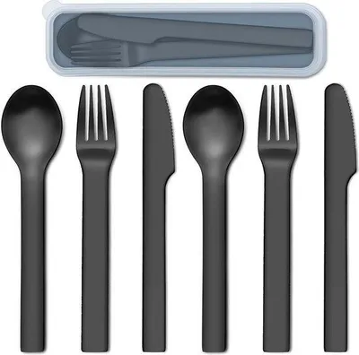 Produktbild von Reisebesteck 6-teilig Edelstahl schwarz