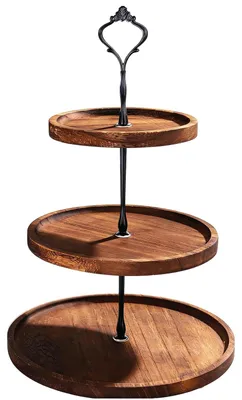 Image de Support à gâteau en bois à 3 niveaux
