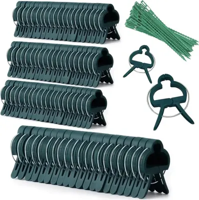 Produktbild von Pflanzen Verbinder für Kletterpflanzen Befestigung – 120 Stück Pflanzenclips & Pflanzenhalter für Rankhilfe von Tomaten Gurken Rosen und andere Rankpflanzen (40Große+60Klein+20Pflanzenbändern)