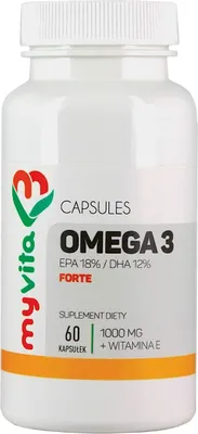 Produktbild von MyVita Omega-3 Forte 1000 mg, 60 Kapseln.