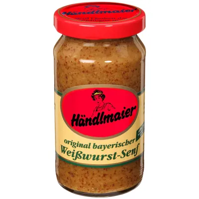 Zdjęcie produktu dla Händlmaier oryginalna bawarska kiełbasa cielęca musztarda słodka wegańska 200ml