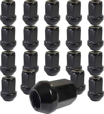 Zdjęcie produktu dla 20x Nakrętka koła M12x1.5 60° kołnierz stożkowy zamknięty czarny SW19 kompatybilna z Mitsubishi ASX Carisma Colt Galant Galloper L 300 Lancer Outlande