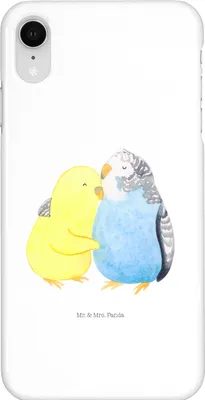 Produktbild von Mr. & Mrs. Panda Iphone XR Handyhülle Wellensittich Liebe - Weiß - Geschenk, Vertrauen, glücklich, Freundin, Handy Case, Verknallt, Vögel, Premium Kunststoff