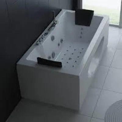 Produktbild von PureHaven Whirlpool 180x90 cm Heizung Reinigungsprogramm & Lichttherapie Wasserfall Bluetooth-fähiges Soundsystem