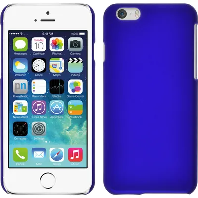 Produktbild von PhoneNatic Case kompatibel mit Apple iPhone 6s / 6 - Hülle blau gummiert Hard-case + 2 Schutzfolien